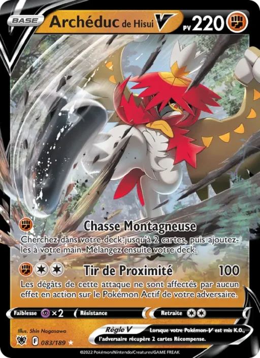 Carte Pokémon Archéduc de Hisui V 083/189 Holo Rare V Astres Radieux