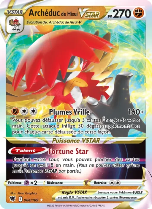 Carte Pokémon Archéduc de Hisui VSTAR 084/189 Holo Rare VSTAR Astres Radieux