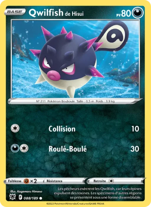 Carte Pokémon Qwilfish de Hisui 088/189 Commune Astres Radieux