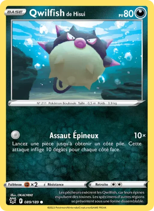 Carte Pokémon Qwilfish de Hisui 089/189 Commune Astres Radieux