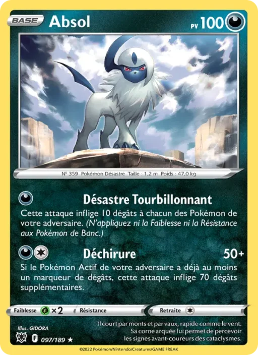 Carte Pokémon Absol 097/189 Holo Rare Astres Radieux
