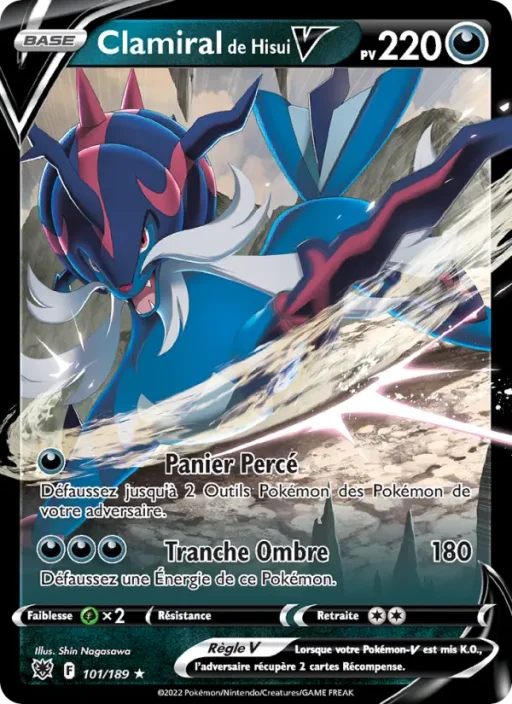 Carte Pokémon Clamiral de Hisui V 101/189 Holo Rare V Astres Radieux