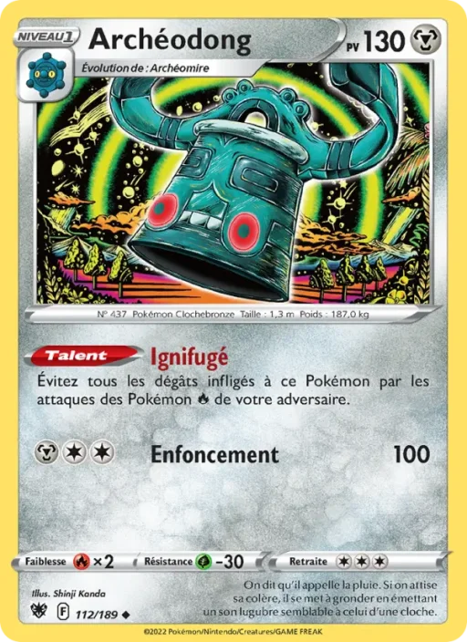 Carte Pokémon Archéodong 112/189 Peu Commune Astres Radieux