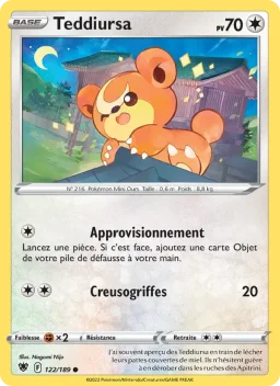 Carte Pokemon Teddiursa #122