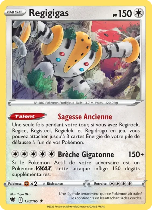 Carte Pokémon Regigigas 130/189 Holo Rare Astres Radieux