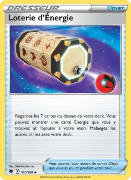 Carte Pokemon Loterie d'Énergie #140