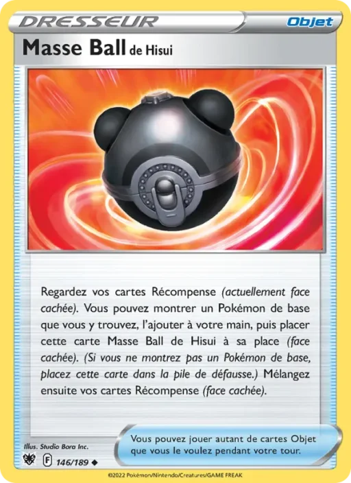 Carte Pokémon Masse Ball de Hisui 146/189 Peu Commune Astres Radieux