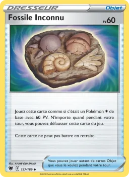 Carte Pokemon Fossile Inconnu #157