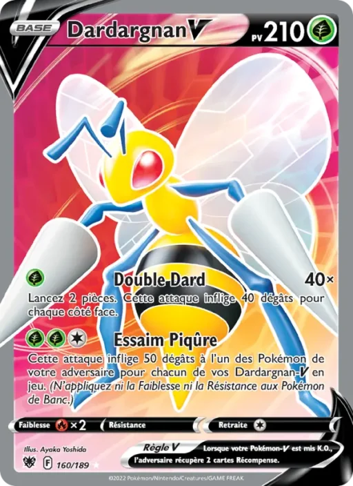 Carte Pokémon Dardargnan V 160/189 Ultra Rare Astres Radieux