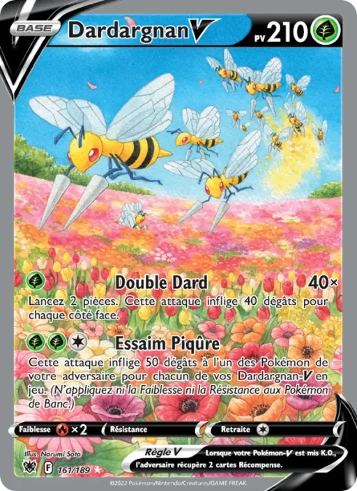 Carte Pokémon Dardargnan V 161/189 Ultra Rare Astres Radieux