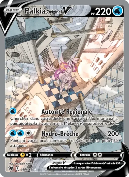 Carte Pokémon Palkia Originel V 167/189 Ultra Rare Astres Radieux