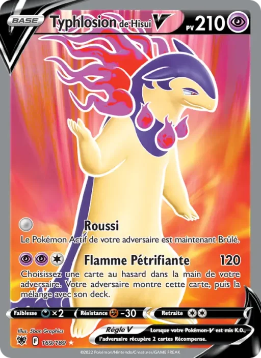 Carte Pokémon Typhlosion de Hisui V 169/189 Ultra Rare Astres Radieux