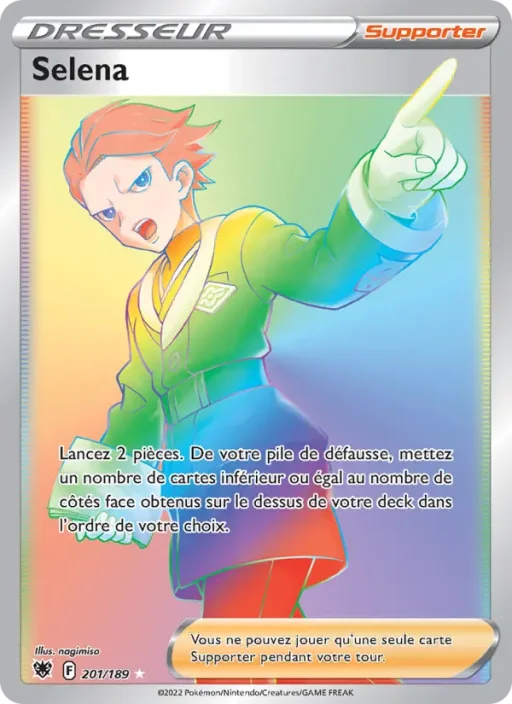 Carte Pokémon Selena 201/189 Magnifique rare Astres Radieux