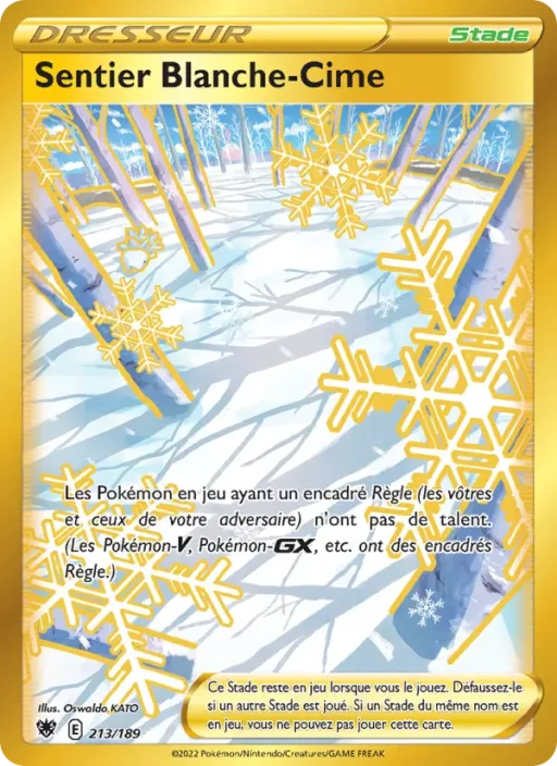 Carte Pokémon Sentier Blanche-Cime 213/189 Magnifique rare Astres Radieux