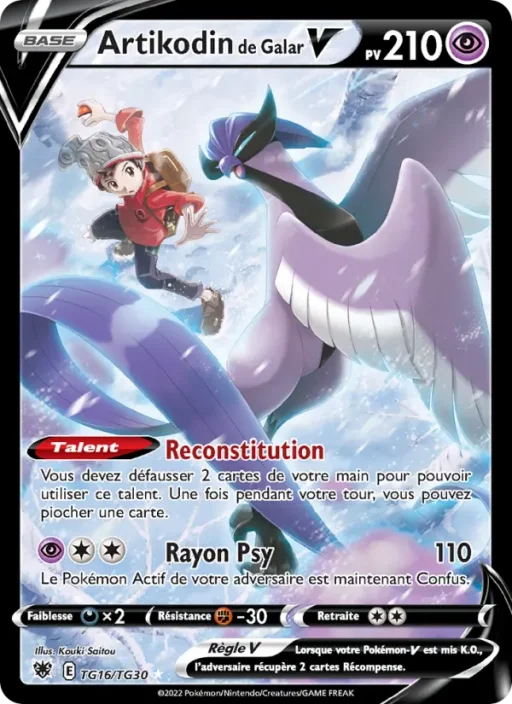 Carte Pokémon Artikodin de Galar V TG16/TG30 Ultra Rare Astres Radieux