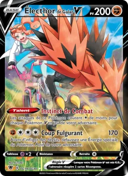 Carte Pokemon Électhor de Galar V #TG19