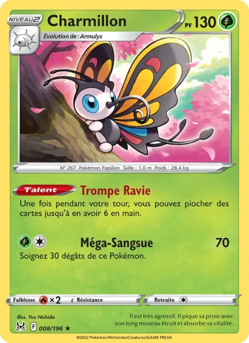 Carte Pokémon Charmillon 008/196 Holo Rare Origine Perdue