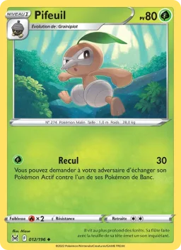 Carte Pokemon Pifeuil #012