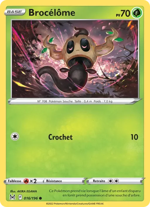 Carte Pokémon Brocélôme 016/196 Commune Origine Perdue
