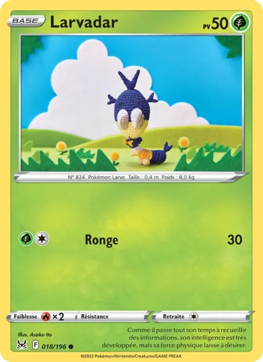 Carte Pokémon Larvadar 018/196 Commune Origine Perdue