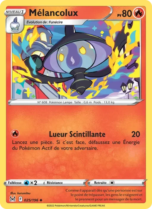 Carte Pokémon Mélancolux 025/196 Peu Commune Origine Perdue