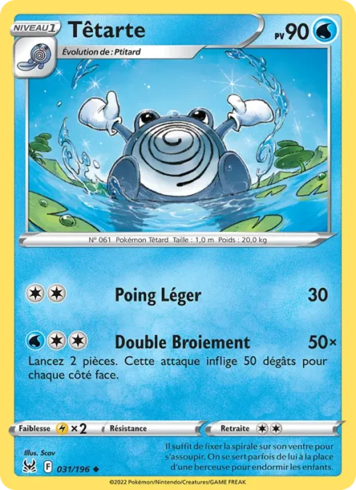 Carte Pokémon Têtarte 031/196 Peu Commune Origine Perdue