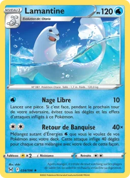 Carte Pokemon Lamantine #034