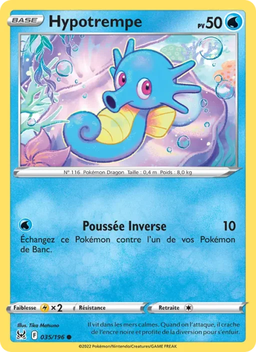 Carte Pokémon Hypotrempe 035/196 Commune Origine Perdue