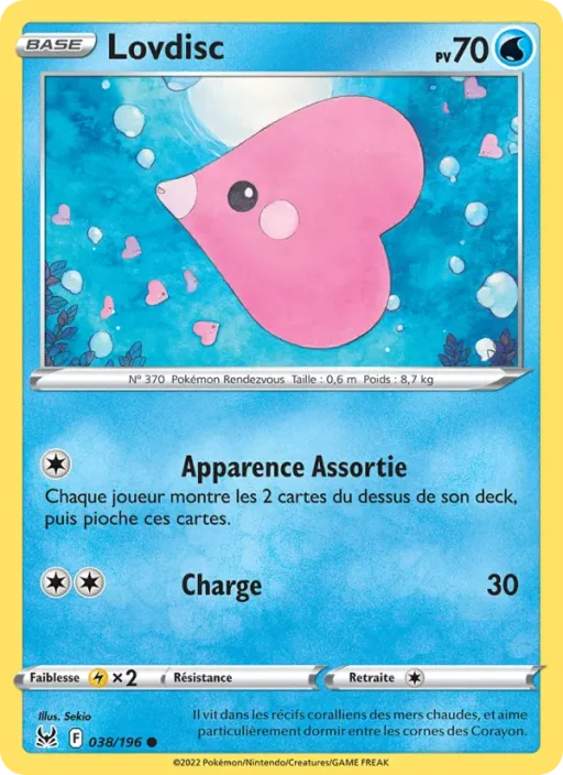 Carte Pokémon Lovdisc 038/196 Commune Origine Perdue