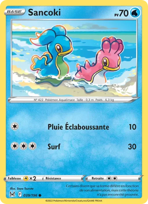 Carte Pokémon Sancoki 039/196 Commune Origine Perdue