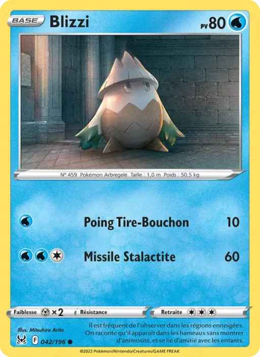 Carte Pokémon Blizzi 042/196 Commune Origine Perdue