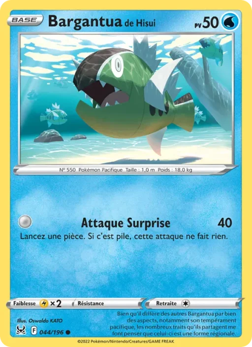 Carte Pokémon Bargantua de Hisui 044/196 Commune Origine Perdue