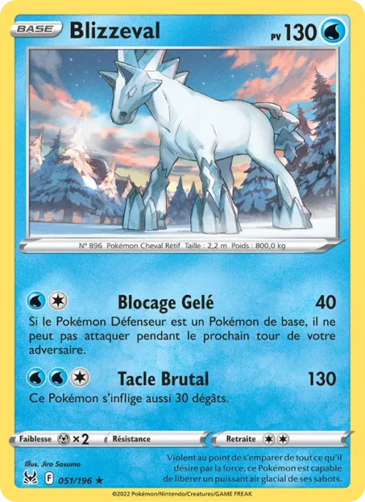Carte Pokémon Blizzeval 051/196 Holo Rare Origine Perdue