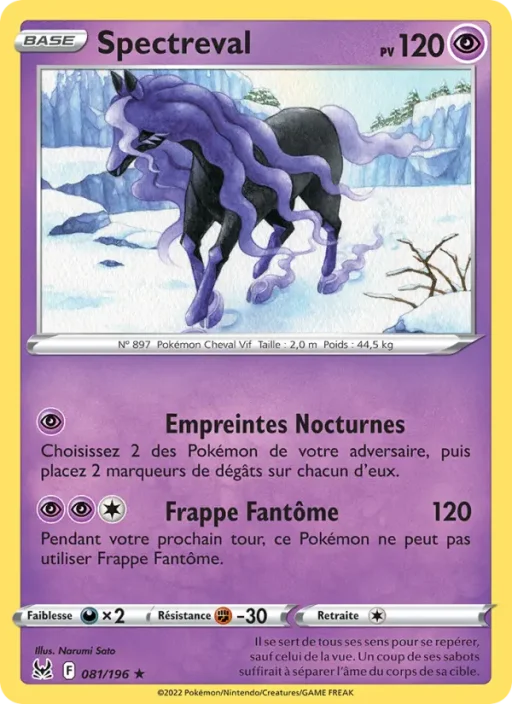 Carte Pokémon Spectreval 081/196 Holo Rare Origine Perdue