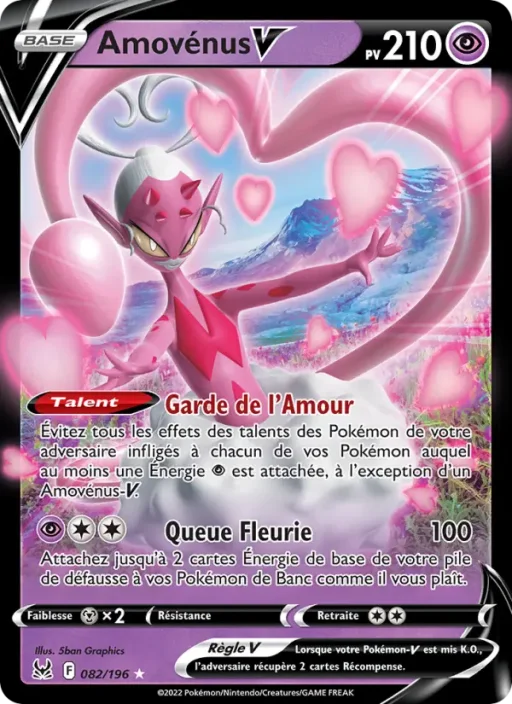 Carte Pokémon Amovénus V 082/196 Holo Rare V Origine Perdue