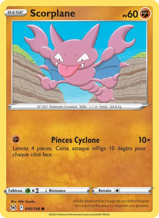 Carte Pokémon Scorplane 095/196 Commune Origine Perdue