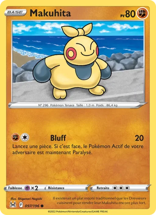 Carte Pokémon Makuhita 097/196 Commune Origine Perdue