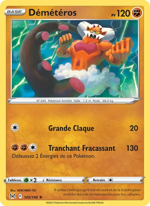 Carte Pokémon Démétéros 105/196 Rare Origine Perdue