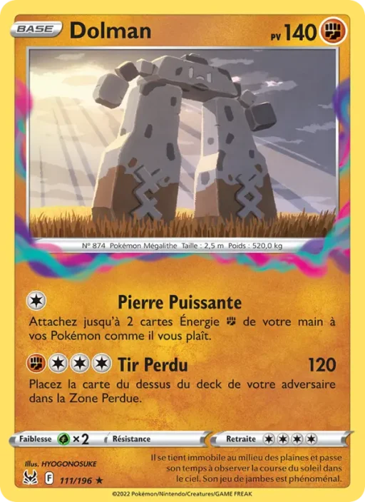 Carte Pokémon Dolman 111/196 Rare Origine Perdue