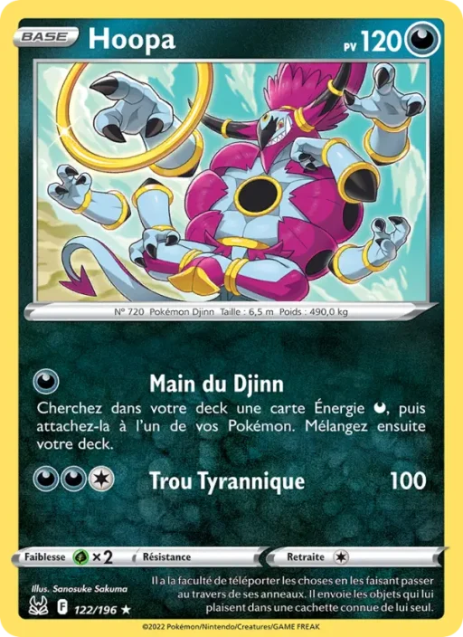 Carte Pokémon Hoopa 122/196 Rare Origine Perdue