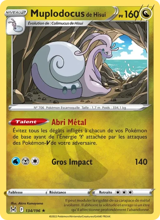 Carte Pokémon Muplodocus de Hisui 134/196 Holo Rare Origine Perdue