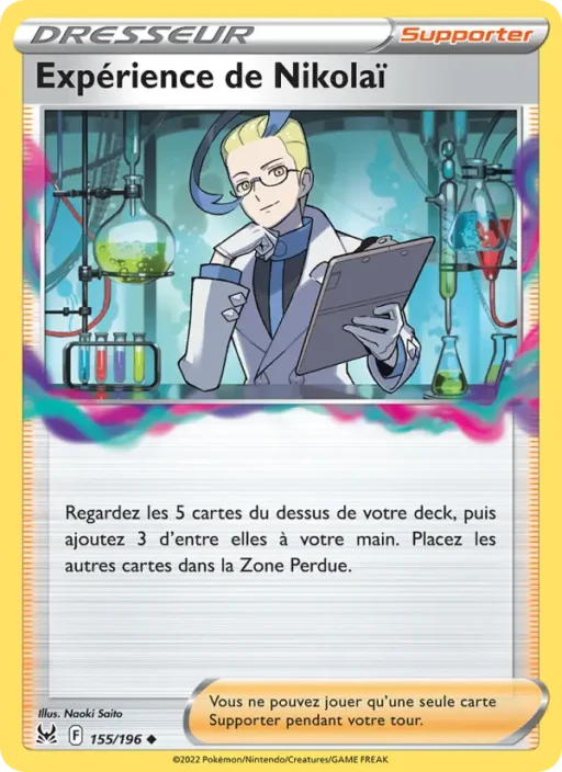 Carte Pokémon Expérience de Nikolaï 155/196 Peu Commune Origine Perdue
