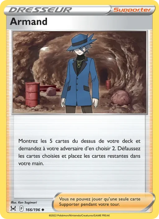Carte Pokémon Armand 166/196 Peu Commune Origine Perdue