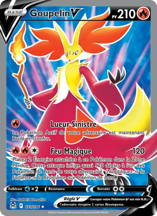 Carte Pokémon Goupelin V 173/196 Ultra Rare Origine Perdue
