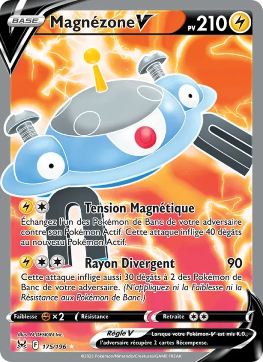 Carte Pokémon Magnézone V 175/196 Ultra Rare Origine Perdue
