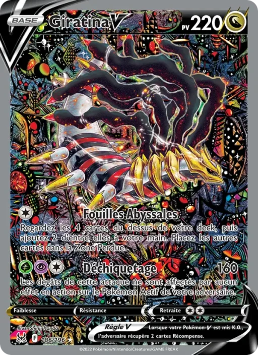 Carte Pokémon Giratina V 186/196 Ultra Rare Origine Perdue