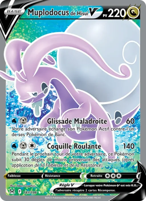 Carte Pokémon Muplodocus de Hisui V 187/196 Ultra Rare Origine Perdue