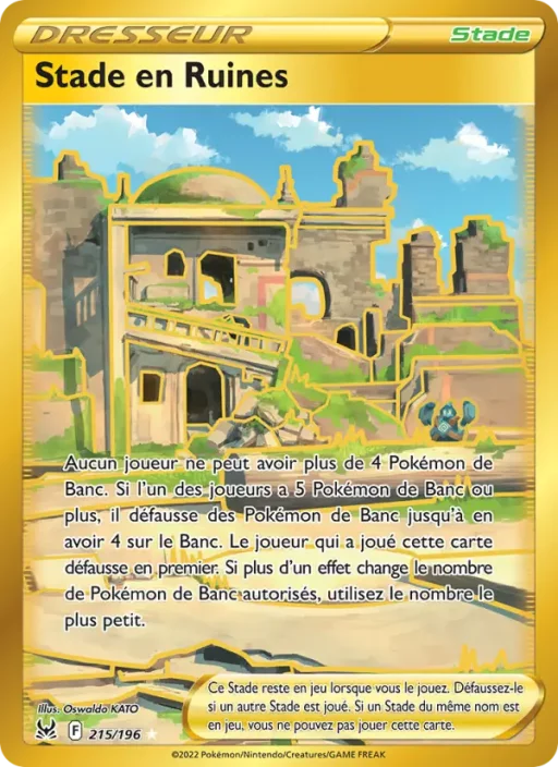 Carte Pokémon Stade en Ruines 215/196 Magnifique rare Origine Perdue