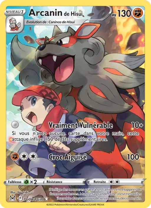 Carte Pokémon Arcanin de Hisui TG08/TG30 Rare Origine Perdue