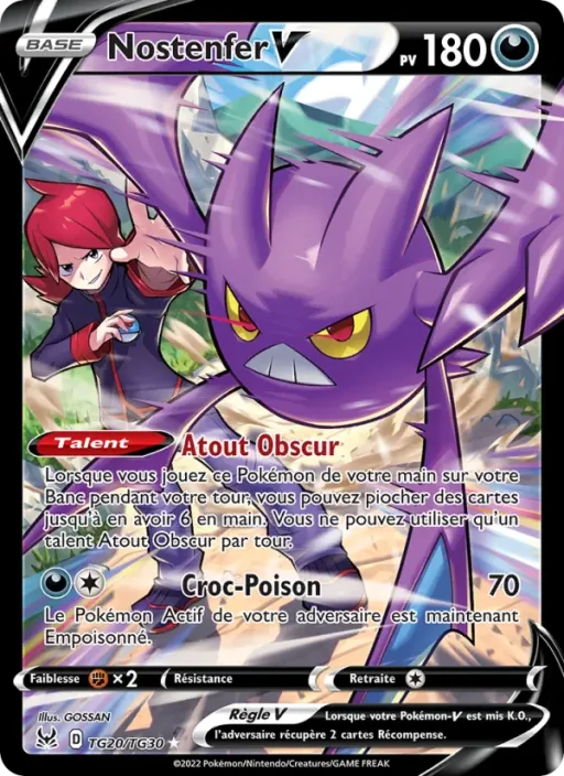 Carte Pokémon Nostenfer V TG20/TG30 Ultra Rare Origine Perdue